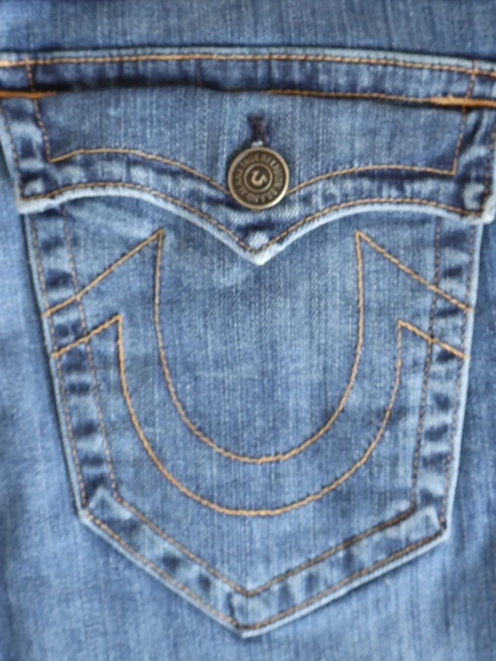 True Religion Ricky Relaxed Straight Jeans Mens 34x32 Flap Pocket Y2K
